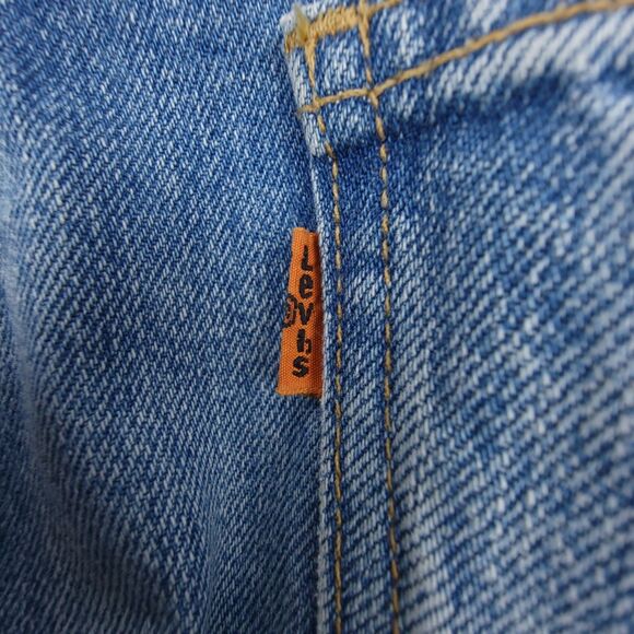 LEVIS 505C Orange Tab Slim Straight Ankle Distressed Jeans Light Denim Men 34x28 - Picture 6 of 8